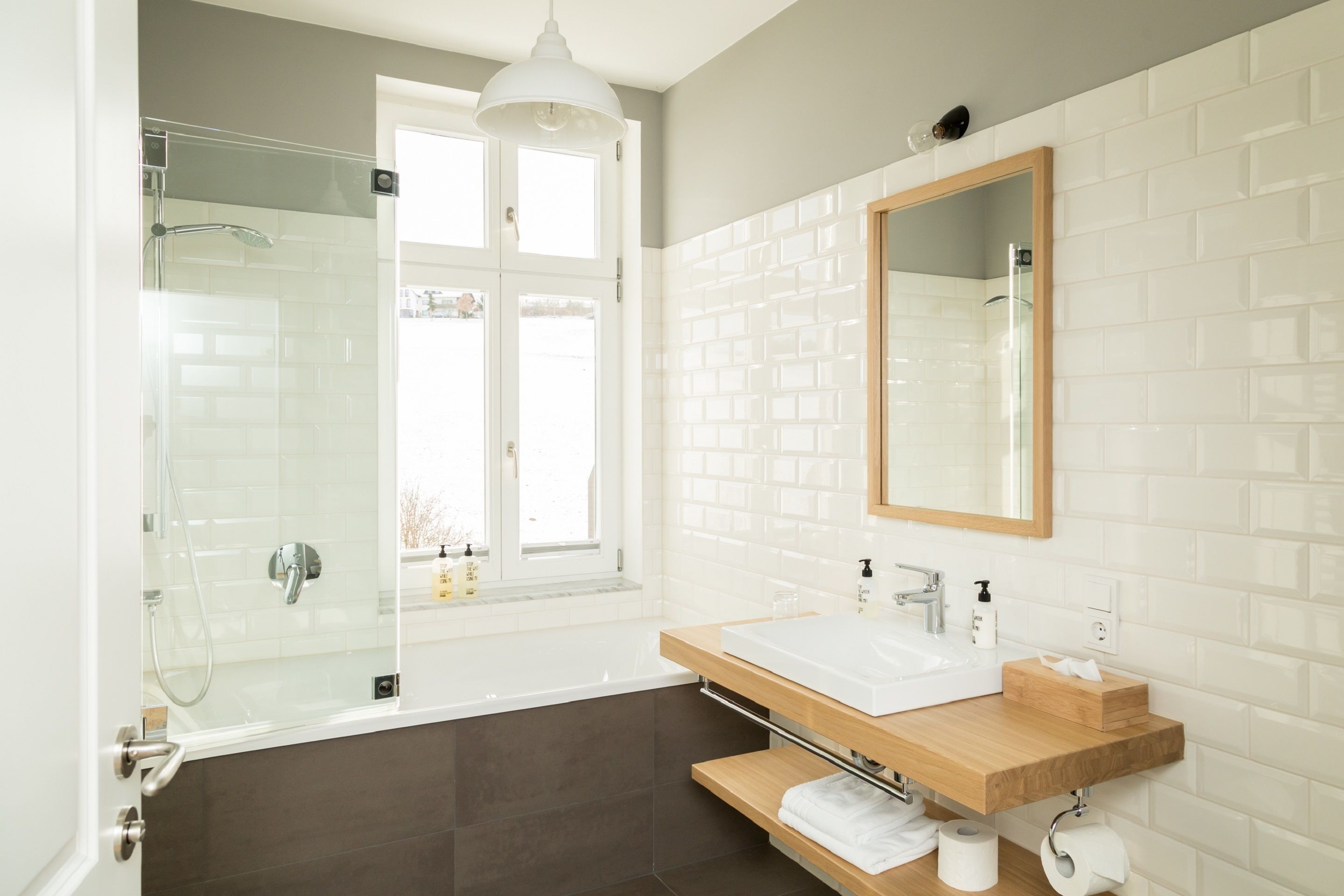 free toiletries, hair dryer, towels, shampoo