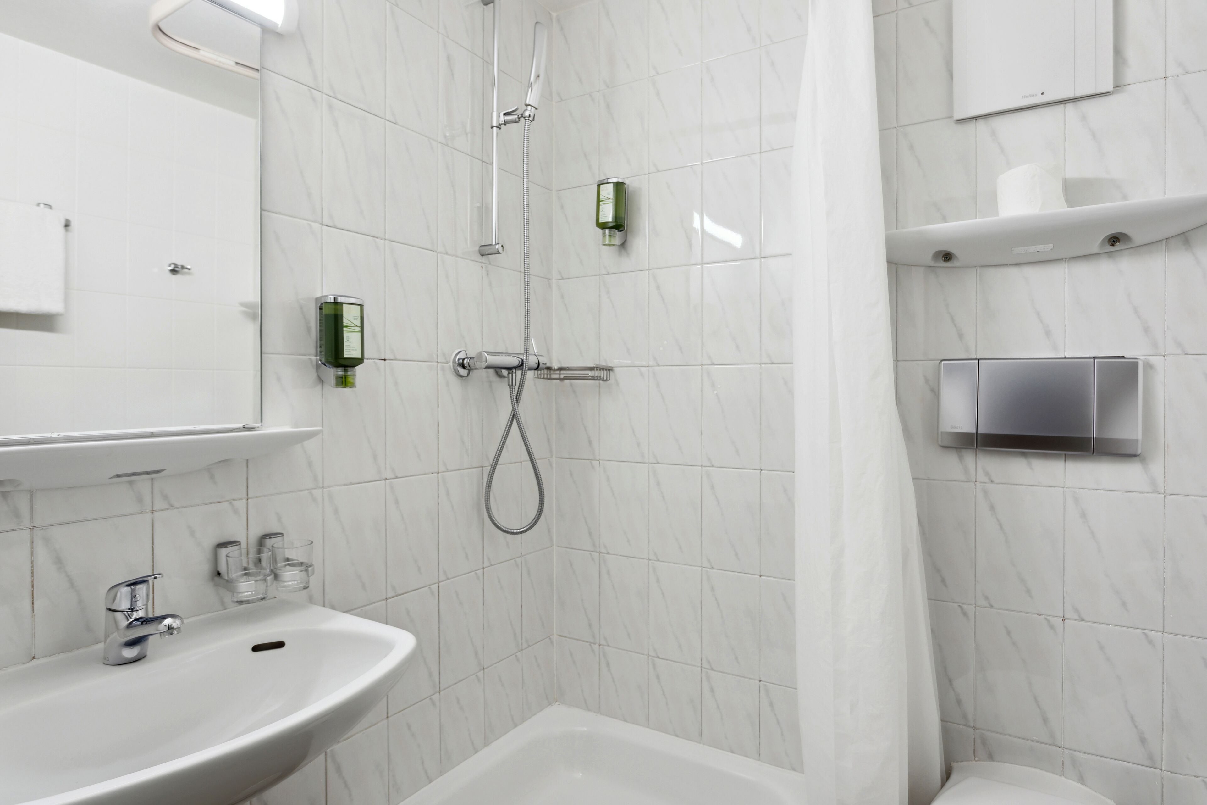 superior double room | bathroom | free toiletries, hair dryer, towels
