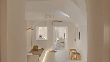 Just Blue House Dome Terrace Volcano View | Living area | 31-inch flat-screen TV with satellite channels, plasma TV