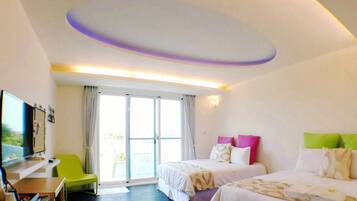 Quadruple Room, Sea Facing | Desk, blackout curtains, free WiFi