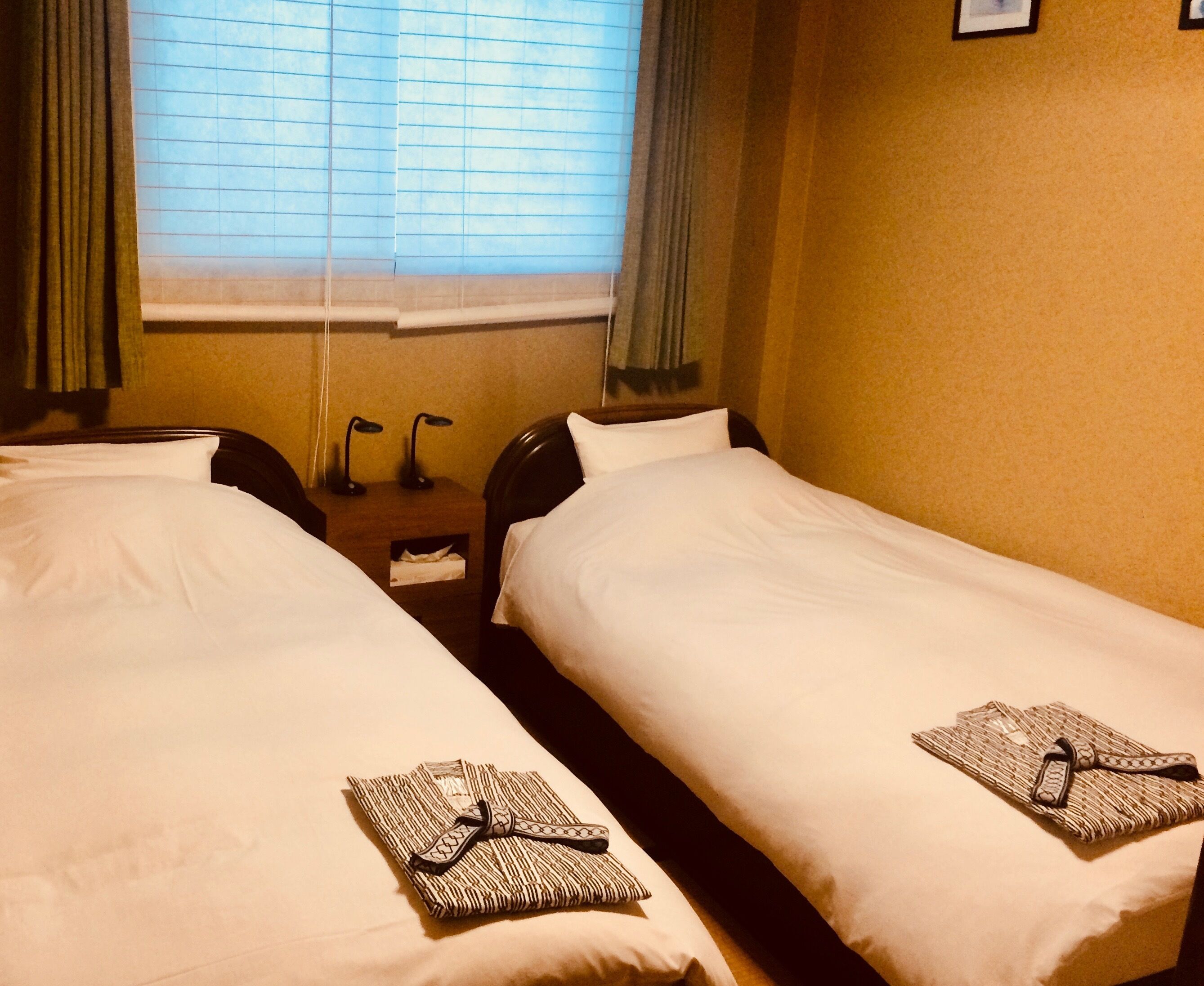 twin room (western japanese-style, oshima) | 1 bedroom, down duvets, free wifi, bed sheets
