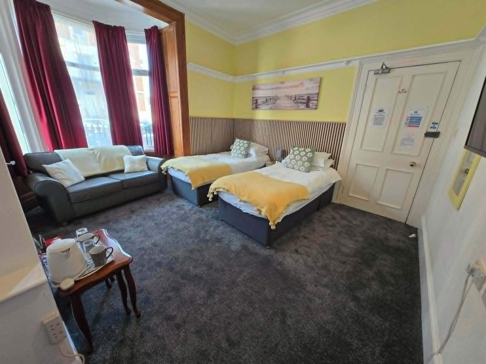 Blackout curtains, bed sheets