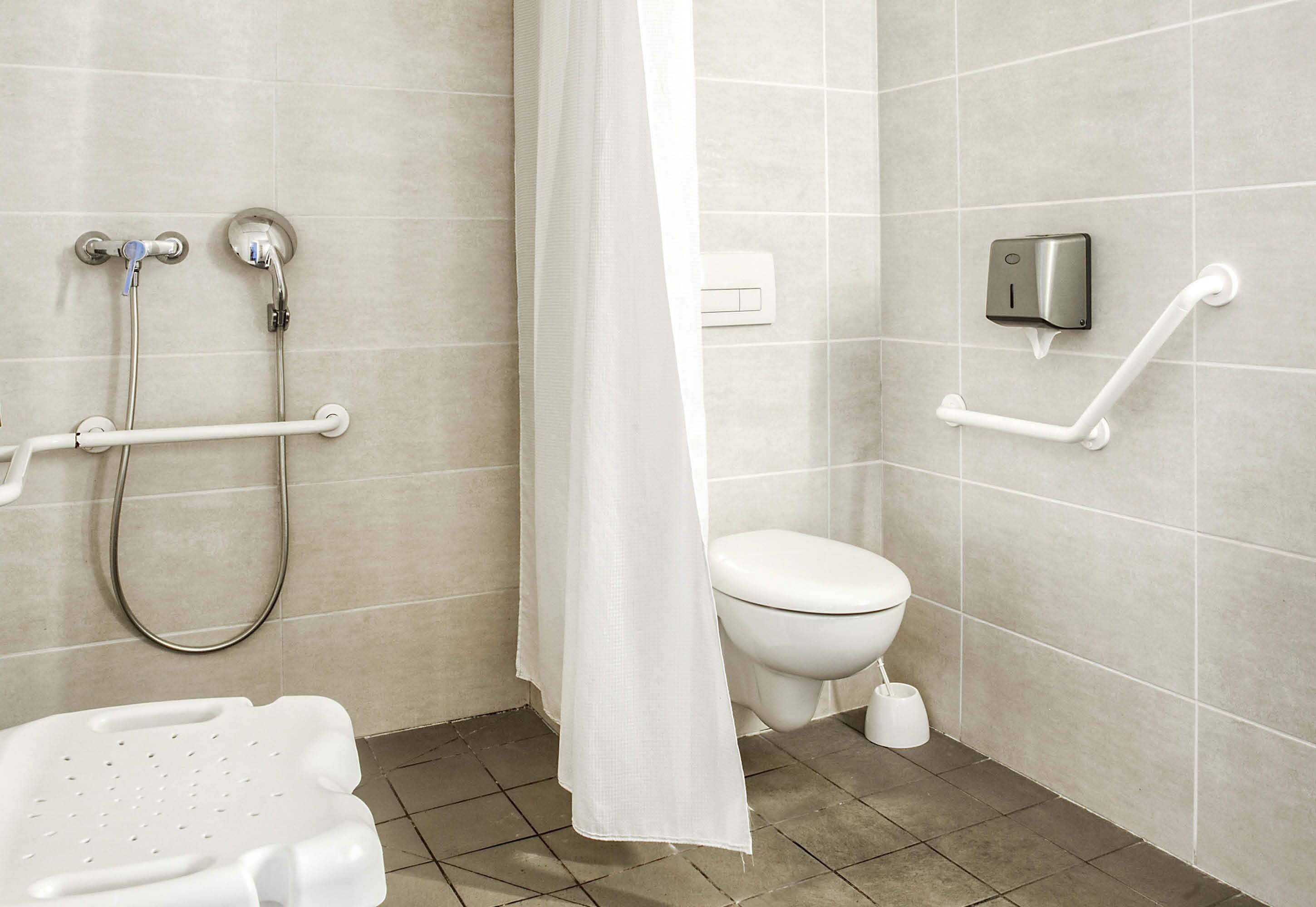 standard double room, mobility accessible, non smoking | bathroom | shower, free toiletries, hair dryer, towels