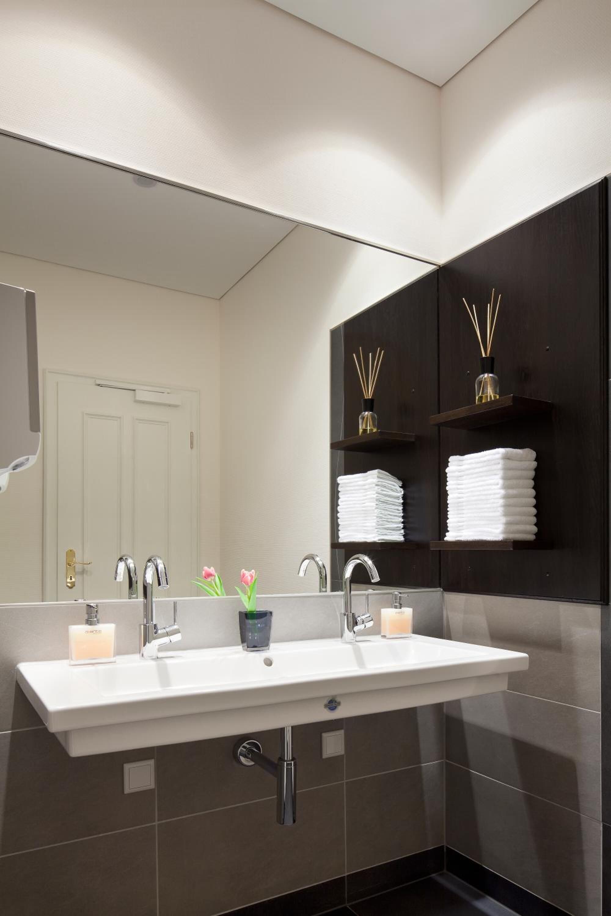 free toiletries, hair dryer, bathrobes, slippers