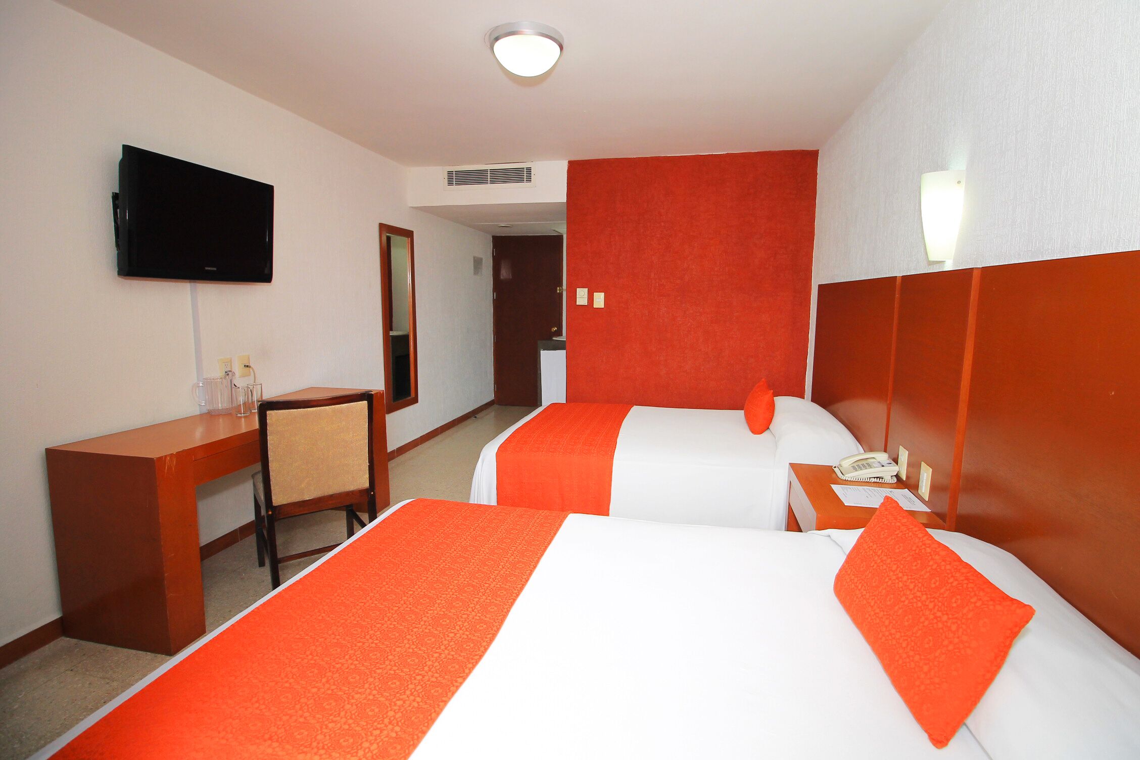 standard double room | premium bedding, desk, laptop workspace, iron/ironing board