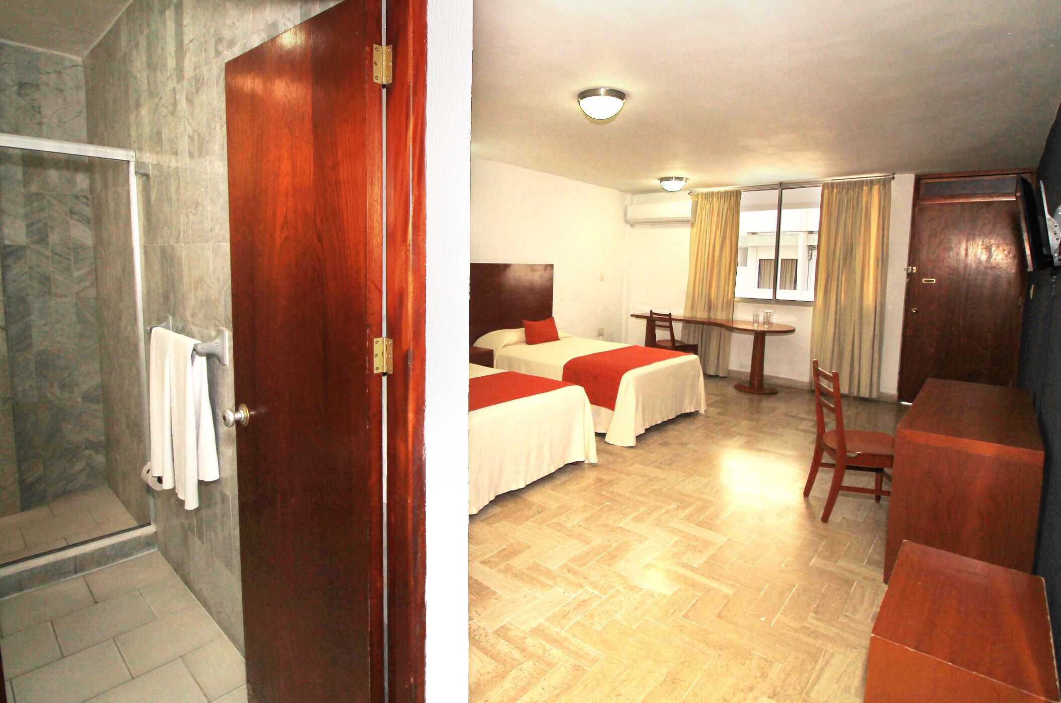 standard double room | premium bedding, desk, laptop workspace, iron/ironing board