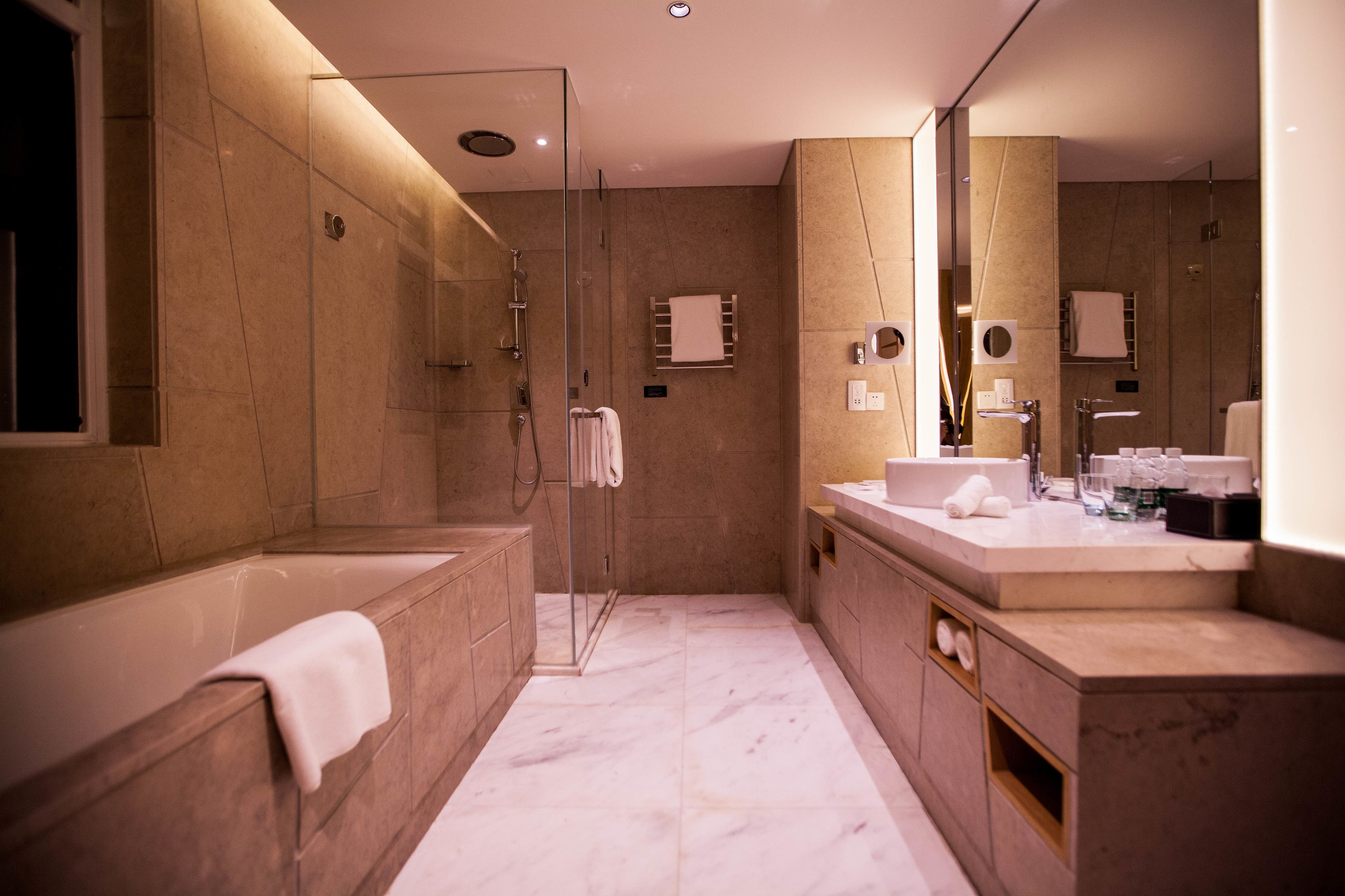 bamboo comfort room  | bathroom | separate bathtub and shower, free toiletries, hair dryer, bathrobes