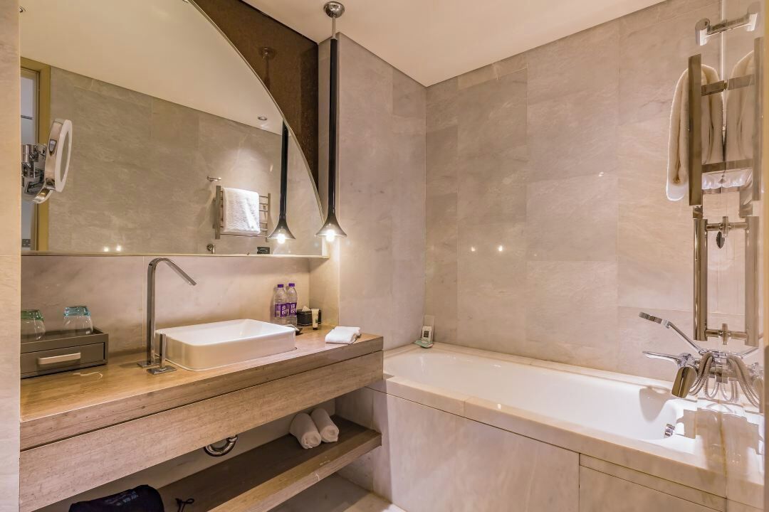 cosmic comfort room  | bathroom | separate bathtub and shower, free toiletries, hair dryer, bathrobes