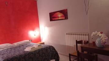 Down comforters, individually decorated, desk, blackout drapes