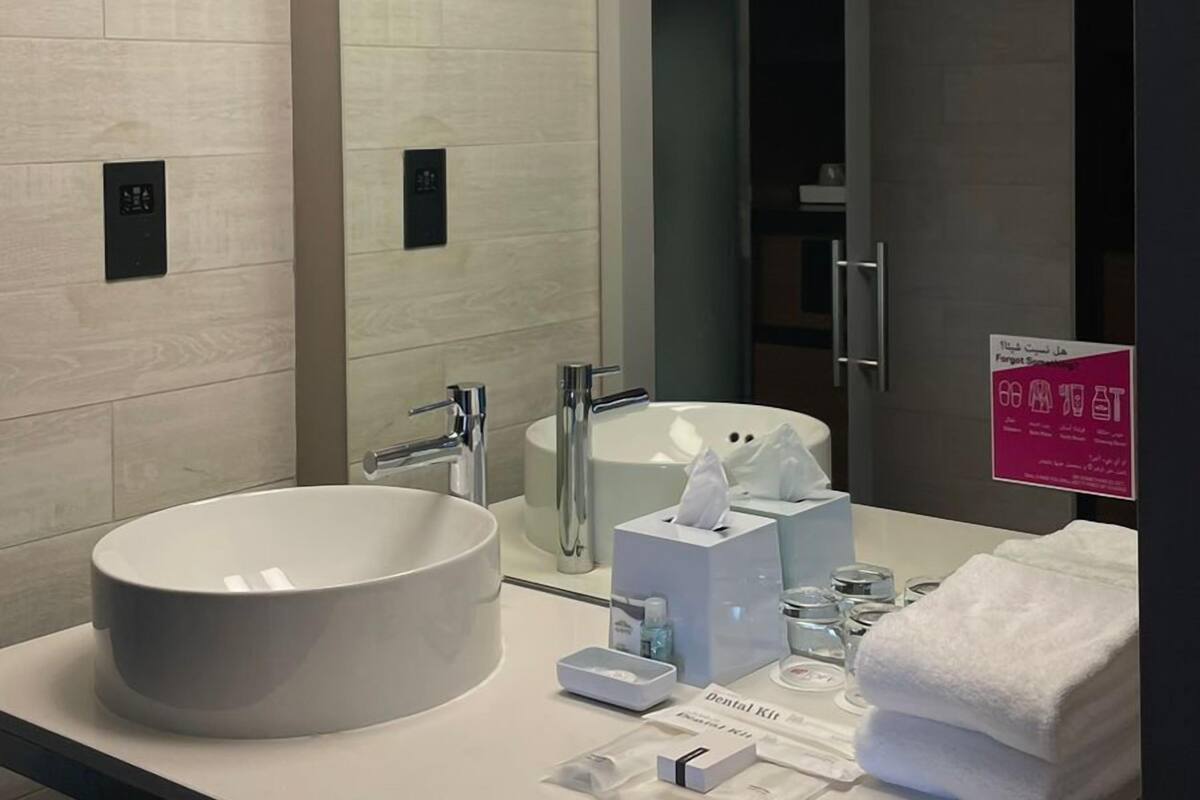 free toiletries, hair dryer, bidet, towels