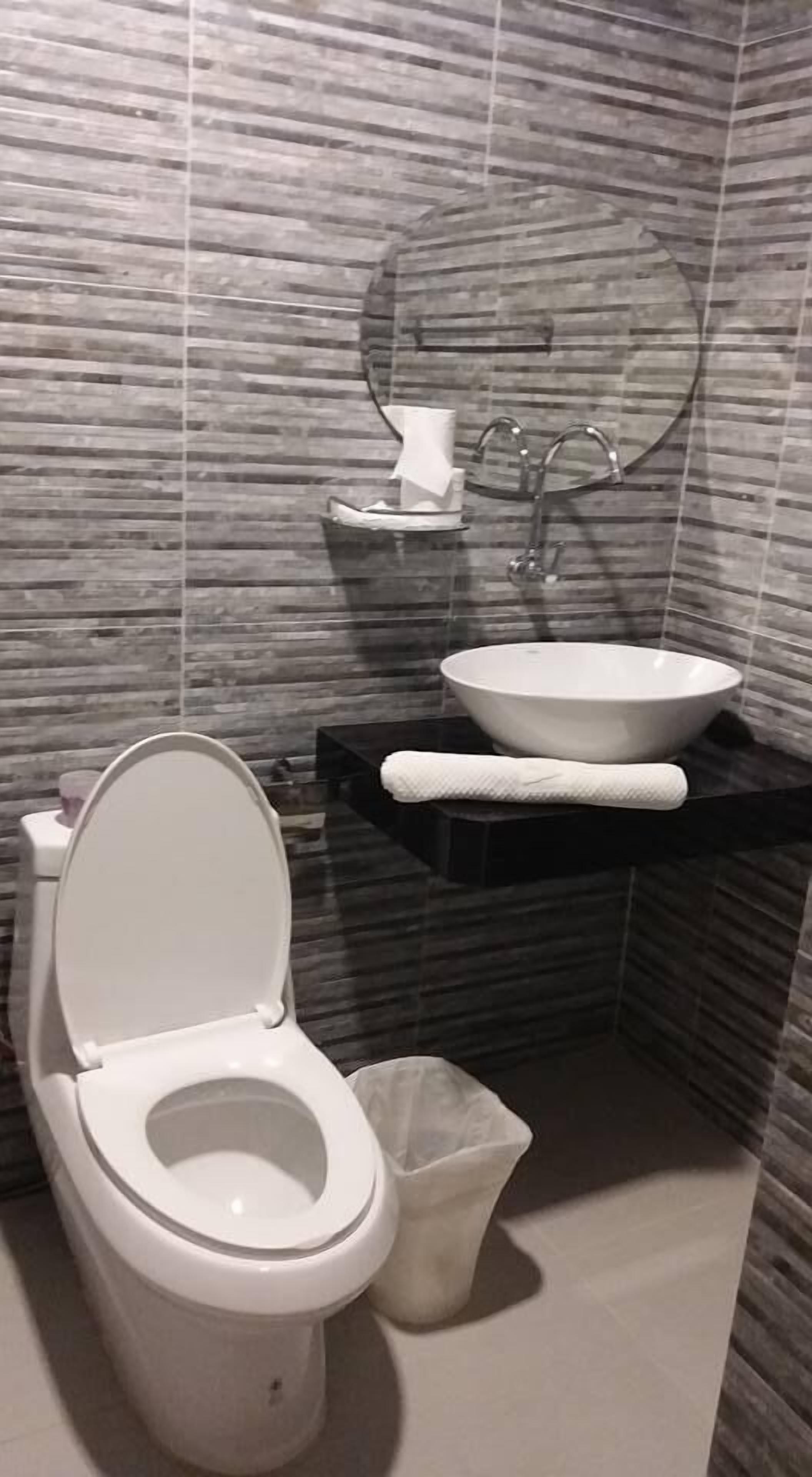 standard king room | bathroom | shower, free toiletries, bidet, towels
