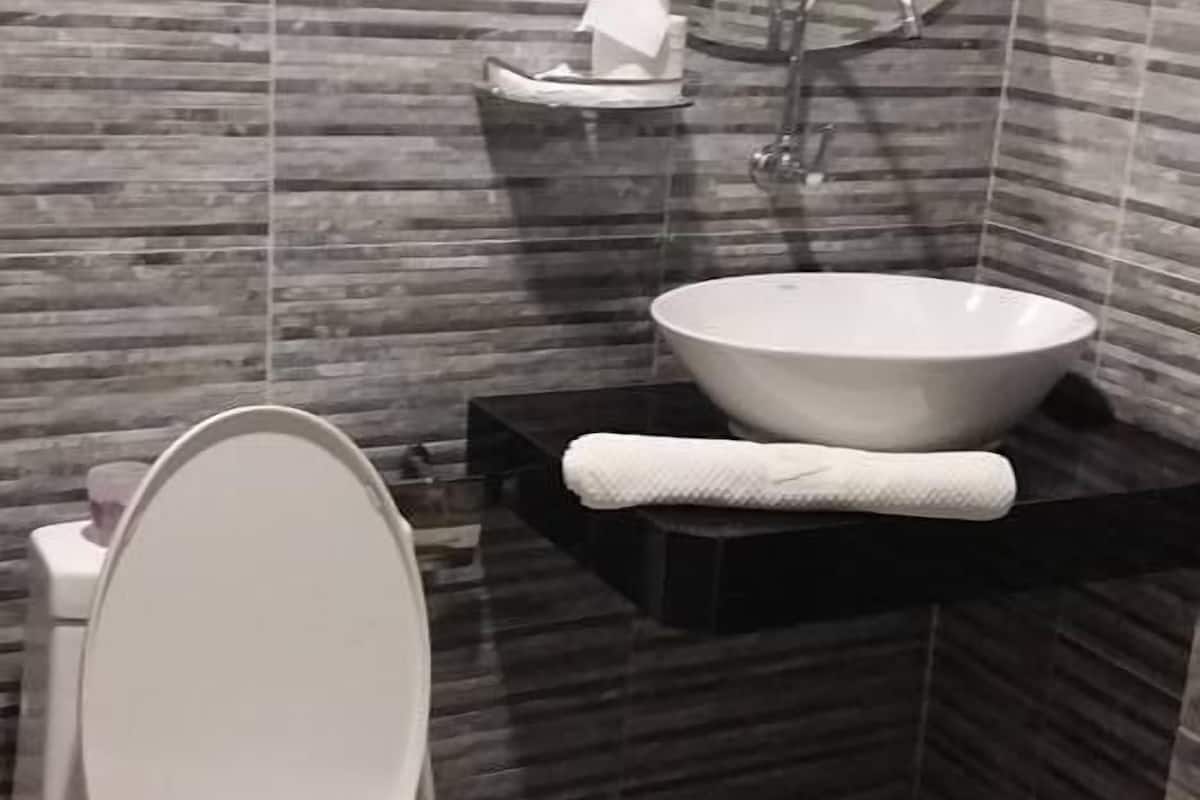 standard king room | bathroom | shower, free toiletries, bidet, towels