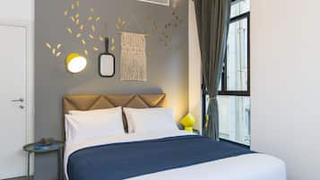 Two Bedroom Apartment with Balcony | 1 bedroom, laptop workspace, blackout drapes, iron/ironing board