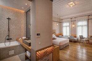 Junior Suite, Connecting Rooms, City View | Egyptian cotton sheets, premium bedding, down comforters - Scala de Faro (Chania)