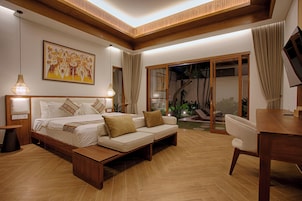Balinese Modern Two Bedrooms Villas | 1 dormitorio, decoración individual, escritorio