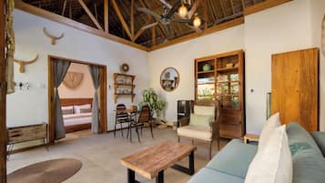 Deluxe Villa, 1 Bedroom, Private Pool | Living area | 40-inch LED TV with satellite channels, TV, Netflix