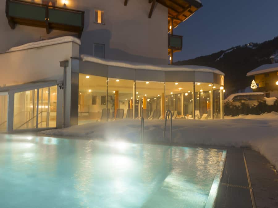 Indoor pool, outdoor pool, pool umbrellas, sun loungers