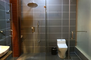 Een douche, gratis toiletartikelen, een haardroger, pantoffels