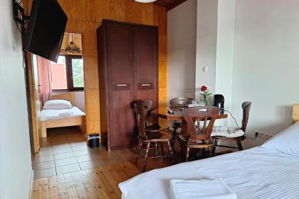 Soundproofing, iron/ironing board, free wired internet, bed sheets