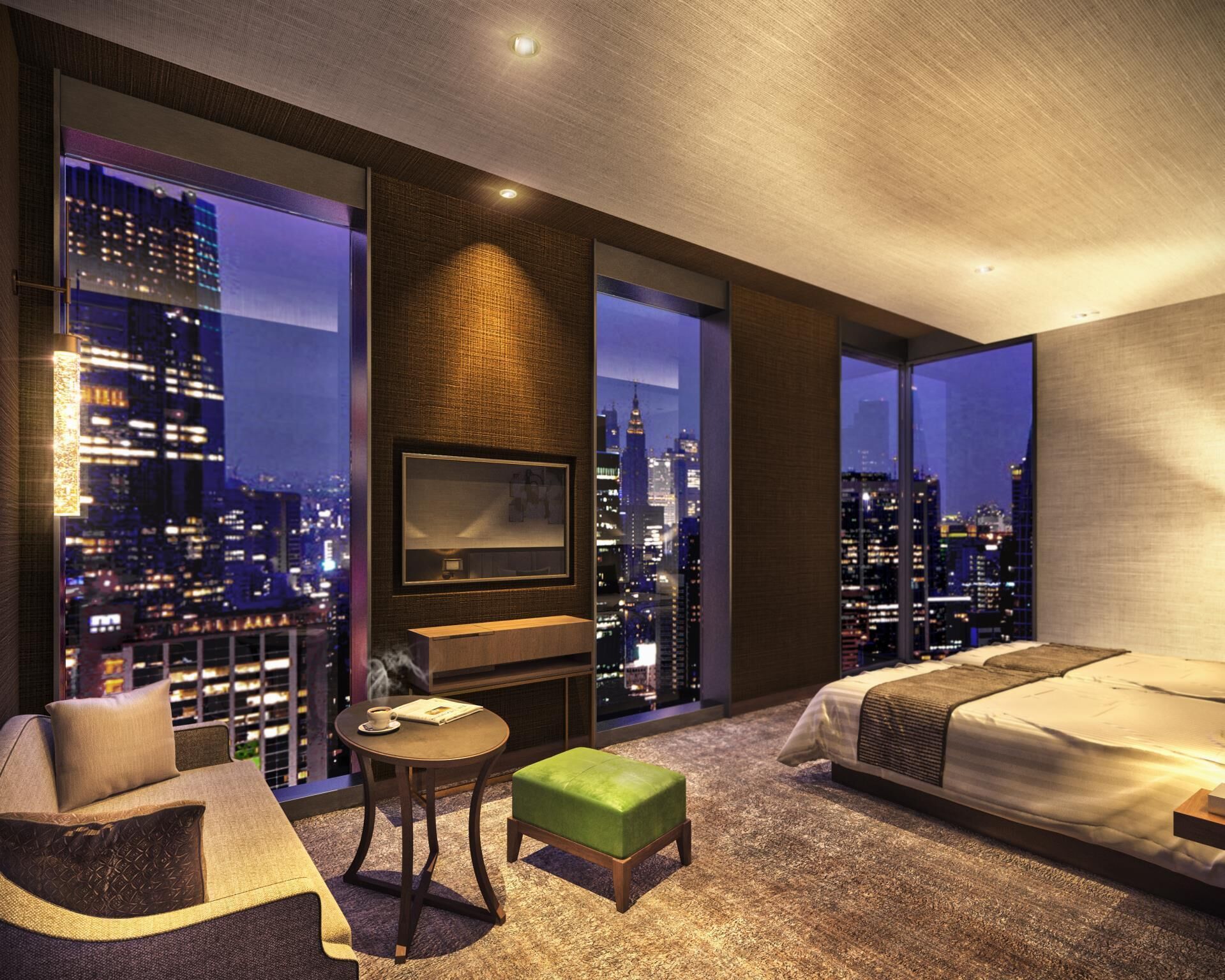 Värdeförvaringsskåp på rummet, ljudisolering och strykjärn/strykbräda