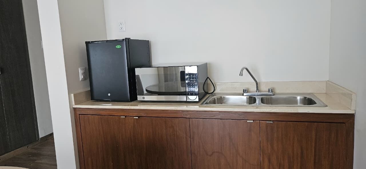 suite, 1 king bed, non smoking, refrigerator & microwave (wet bar) | private kitchenette | fridge