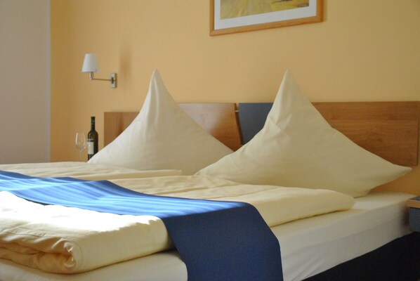 Desk, free WiFi, bed sheets