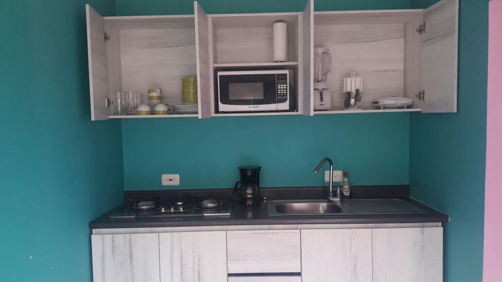 Apartamento clássico, 2 quartos, quartos conectados, vista para a praia | Cozinha privada | Geladeira, micro-ondas, cooktop, cafeteira/chaleira