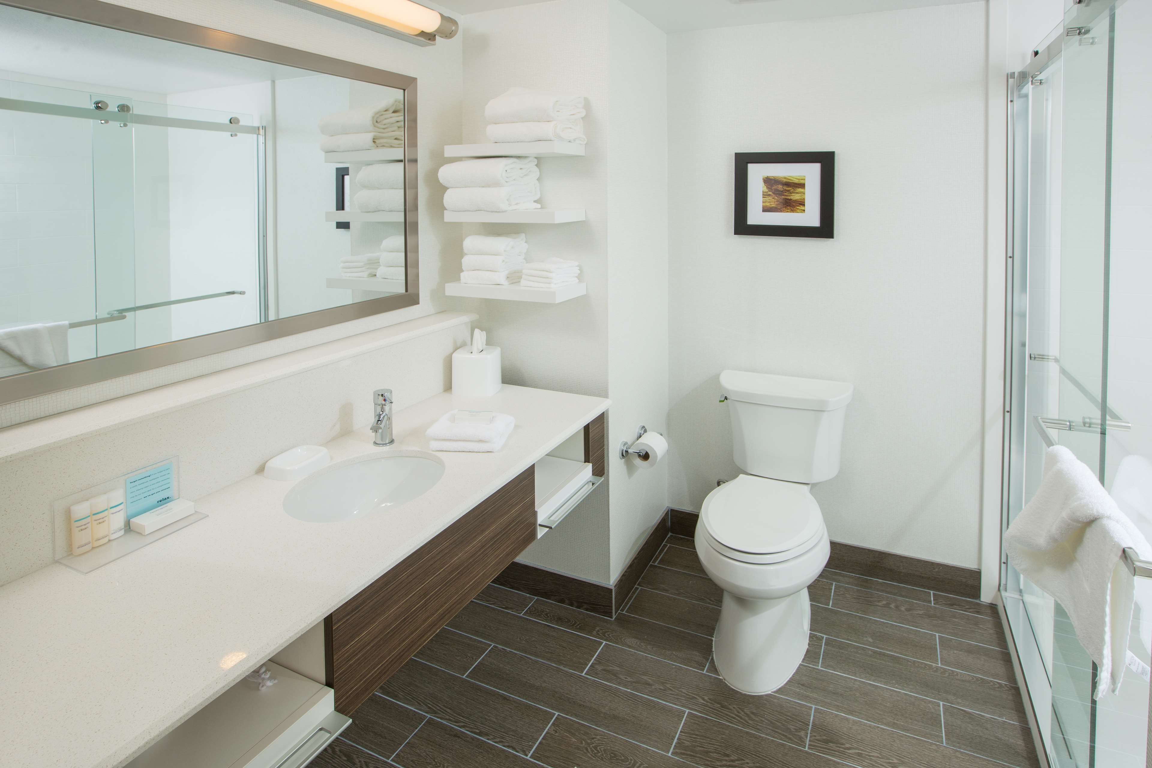 free toiletries, hair dryer, towels, soap