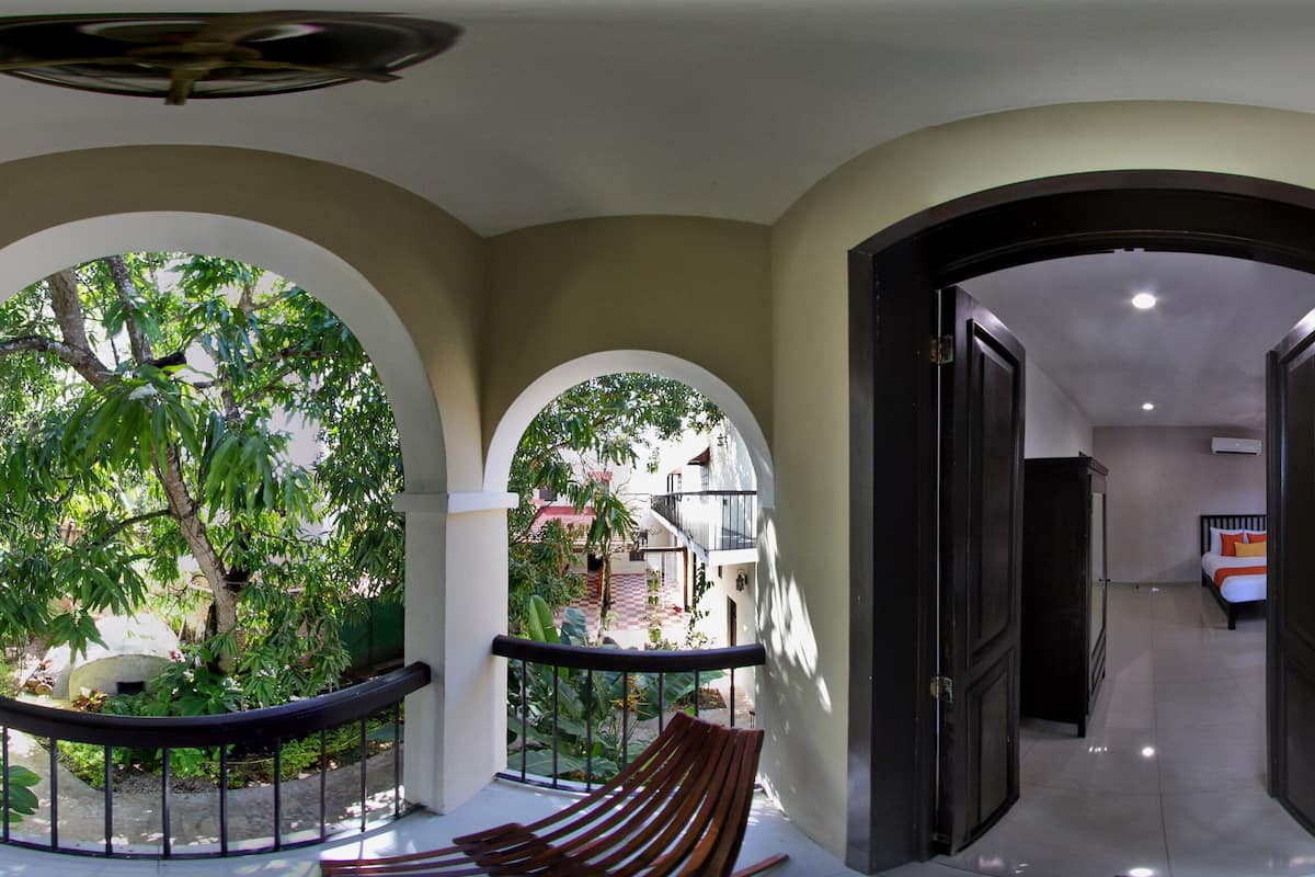 deluxe double room, 2 double beds, balcony, pool view | view from room