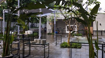 Outdoor banquet area