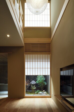 Kyoto Machiya Entire House | Living area | 49-inch LCD TV with digital channels, TV