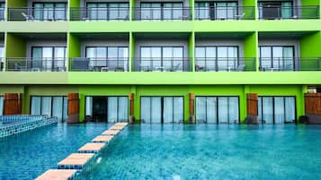 Pool Access | Premium bedding, minibar, individually furnished, desk