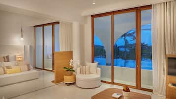 Oceanfront 1 Bedroom Pool Suite | Nappalirész | Síkképernyős tévé és DVD-lejátszó