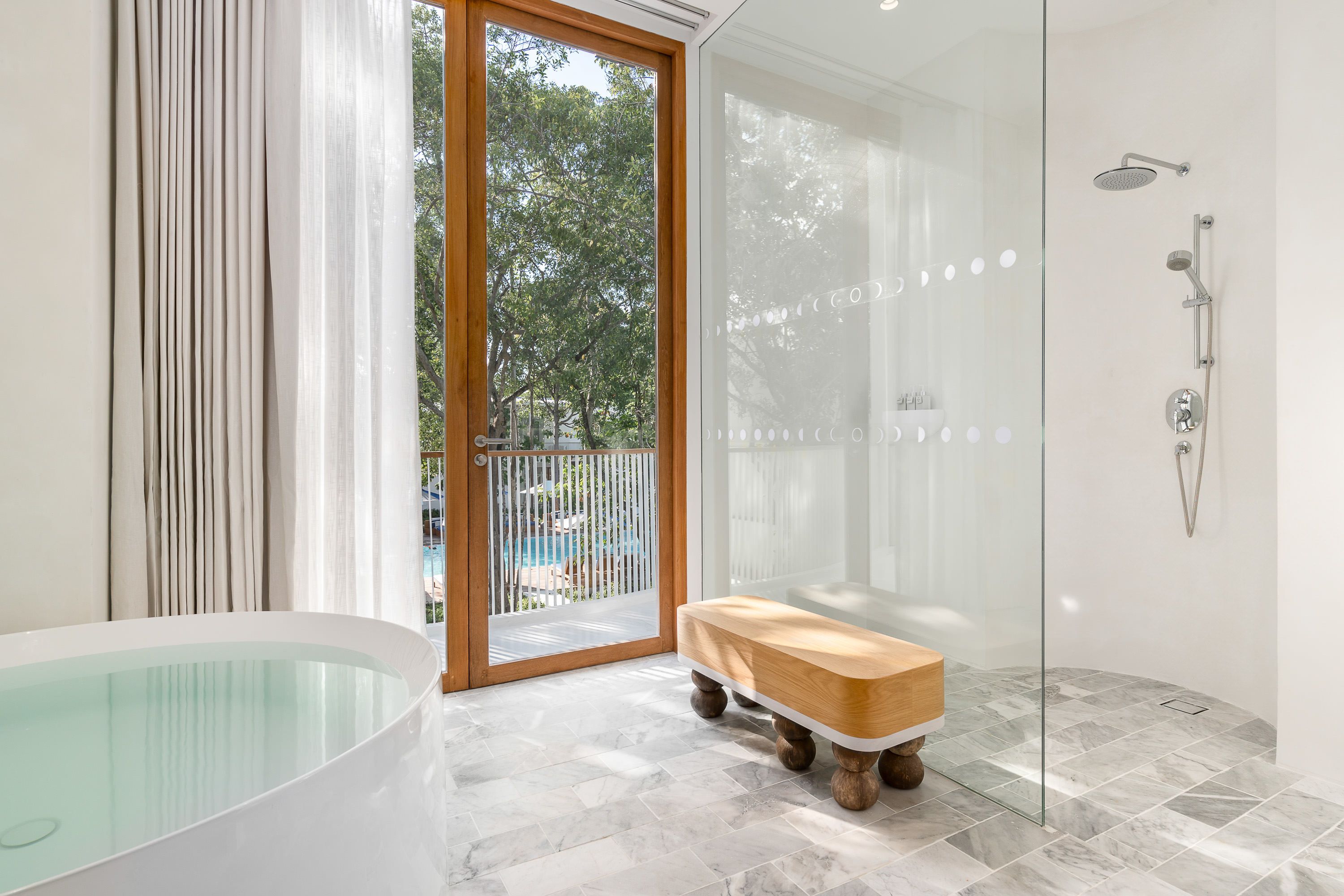 garden two bedroom family & friends grand villa | bathroom | free toiletries, hair dryer, bathrobes, slippers