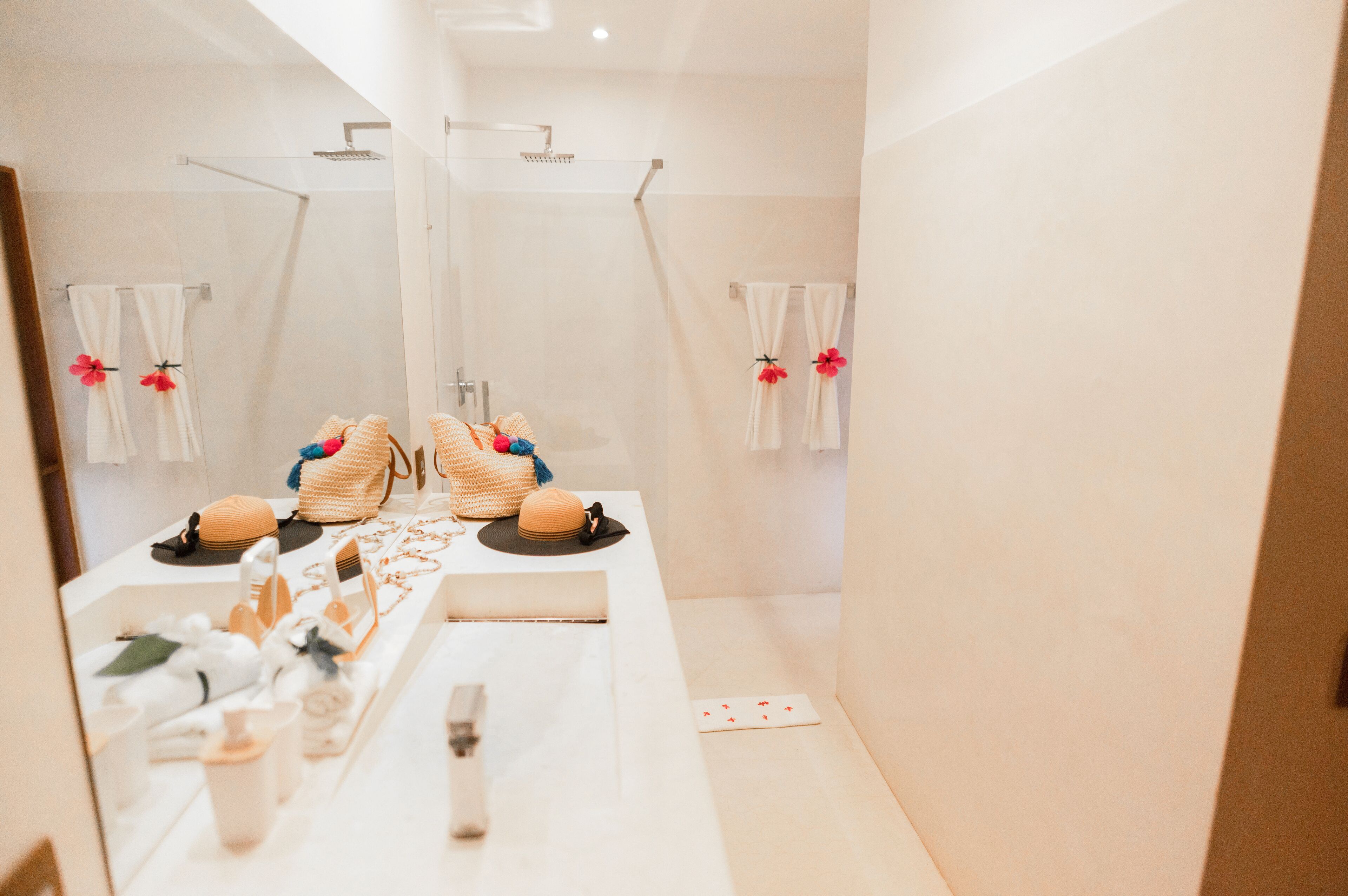 shower, free toiletries, hair dryer, bathrobes