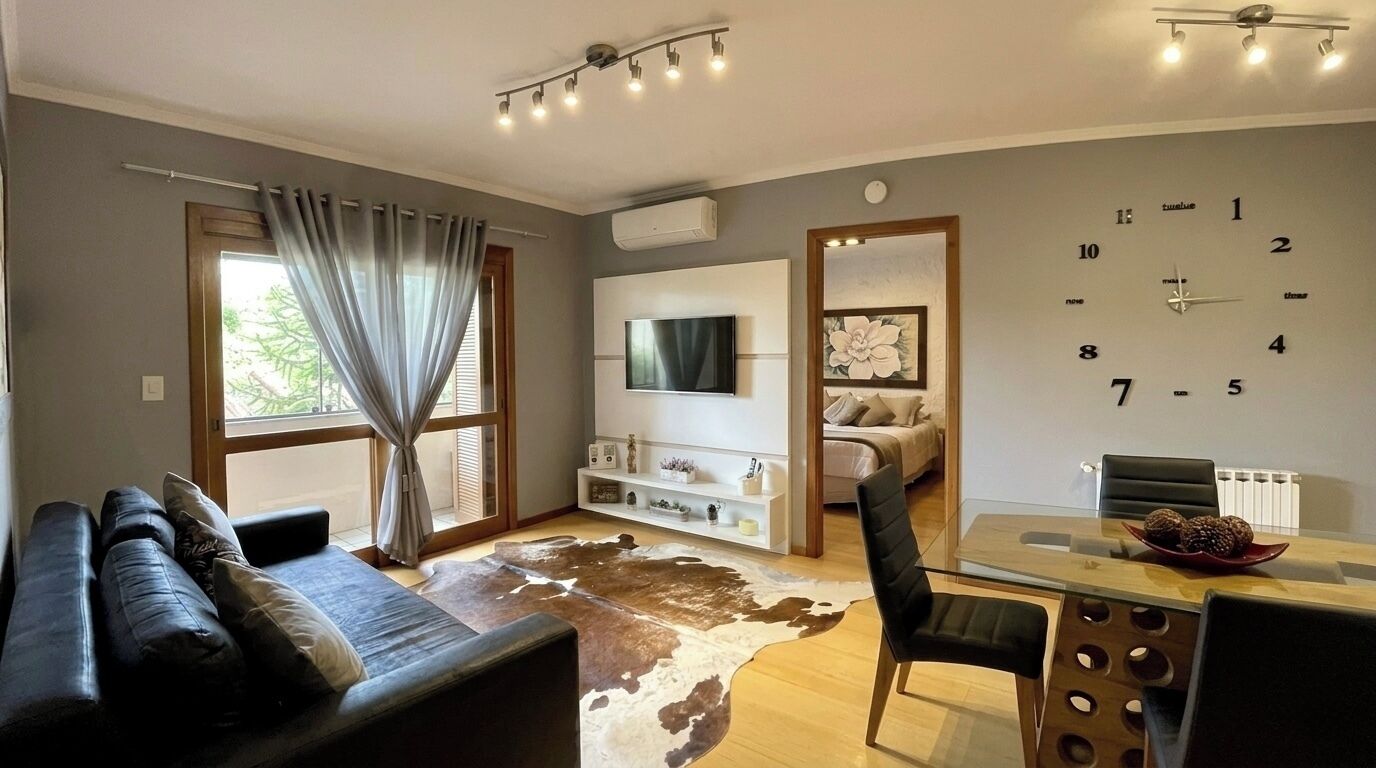 Leilighet, 1 soverom | Oppholdsrom | En 42-tommers LED-TV med Parabol-TV samt TV