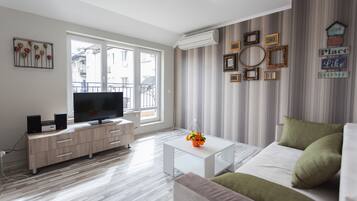 Una televisión de pantalla plana