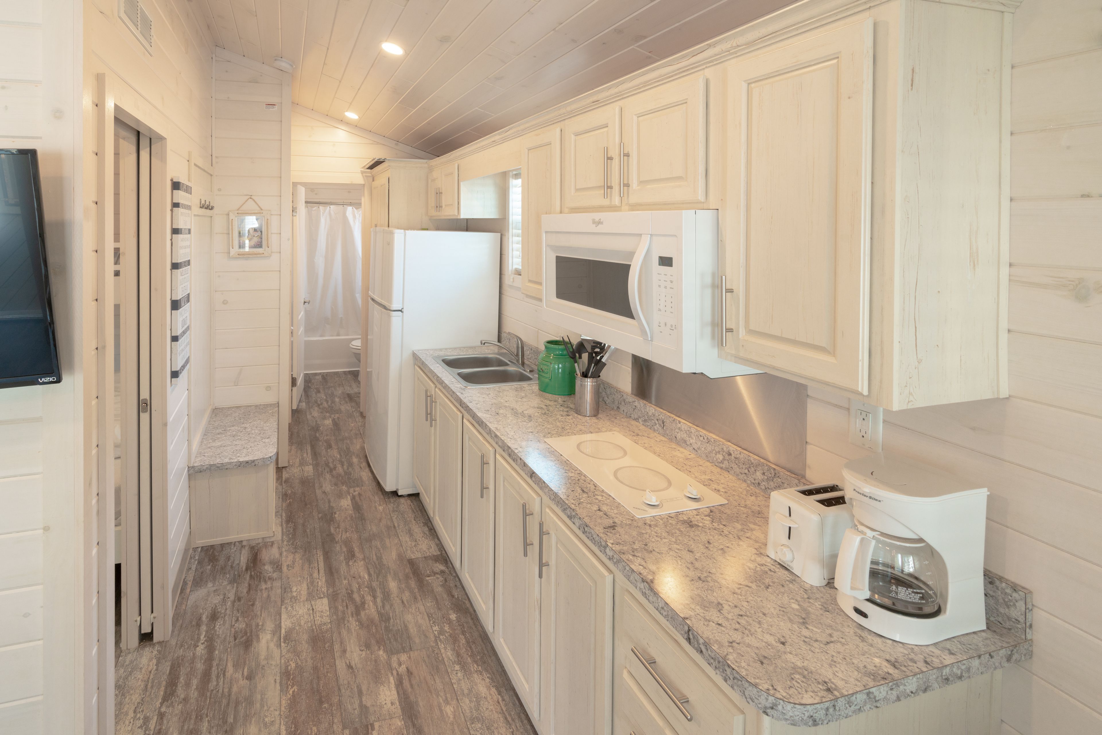 Cottage, 2 Bedrooms (Linens not provided) | Private kitchen | Full-size fridge, microwave, stovetop, coffee/tea maker