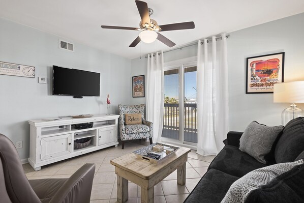 Condo, 2 Bedrooms | Living area | DVD player - Sandy Shores West 101 2 Bedroom Condo by RedAwning (Gulf Shores)