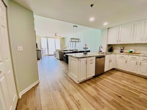 Condo, 3 Bedrooms, Balcony, Beachfront (1004B) | Private kitchen | Full-sized fridge, microwave, oven, stovetop - Beach Club by ALBVR (Gulf Shores)