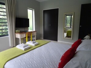 Quarto casal, 1 cama Queen, banheiro privativo | Vista do quarto