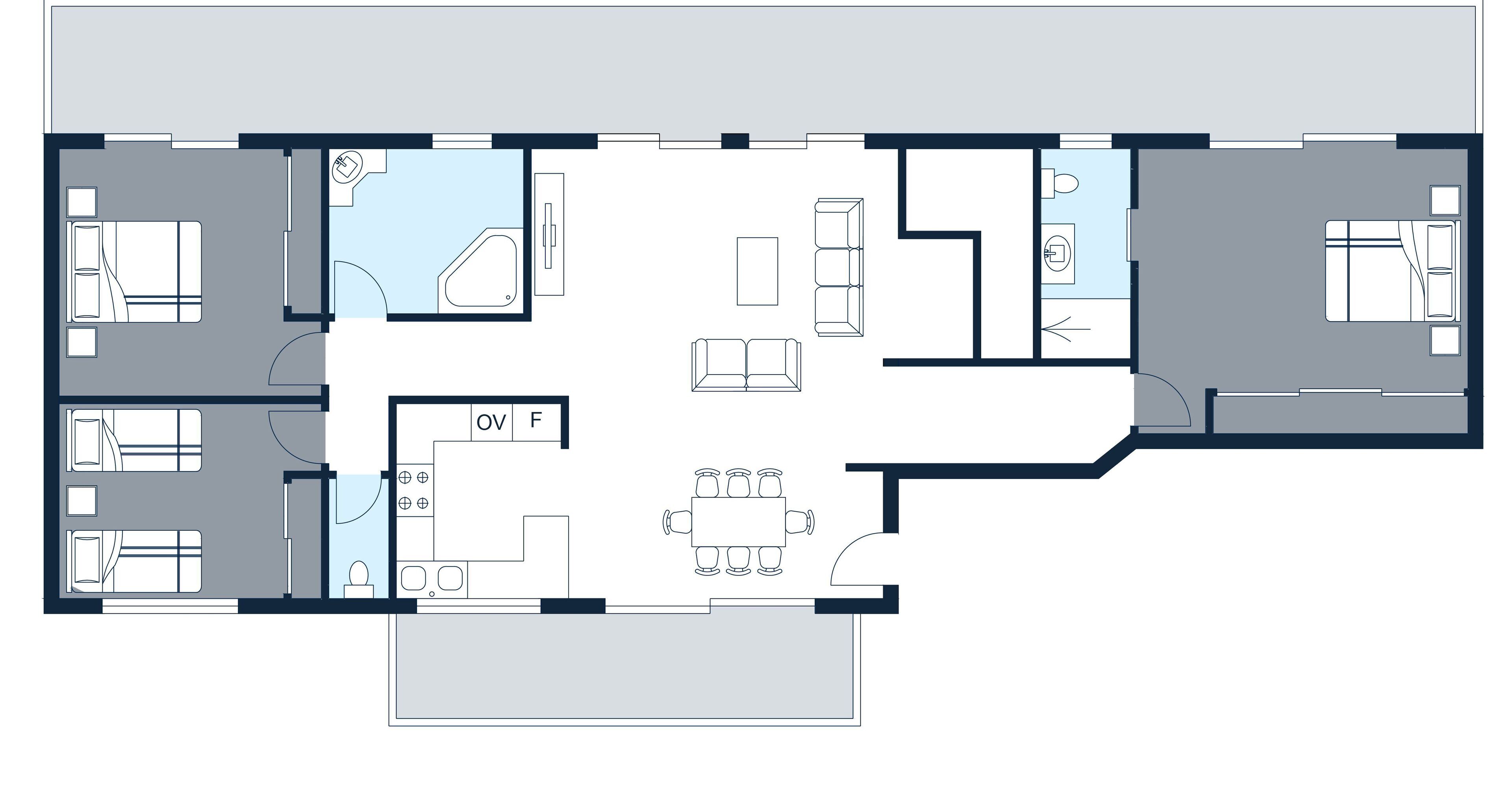 family apartment, 3 bedrooms, river view | floor plan