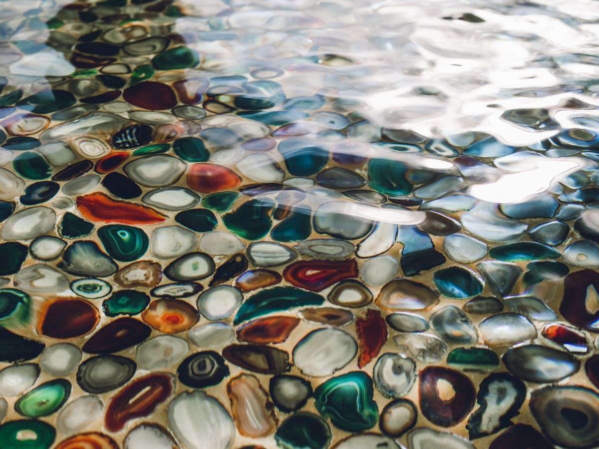 A close-up of multicolored pebbles or stones.