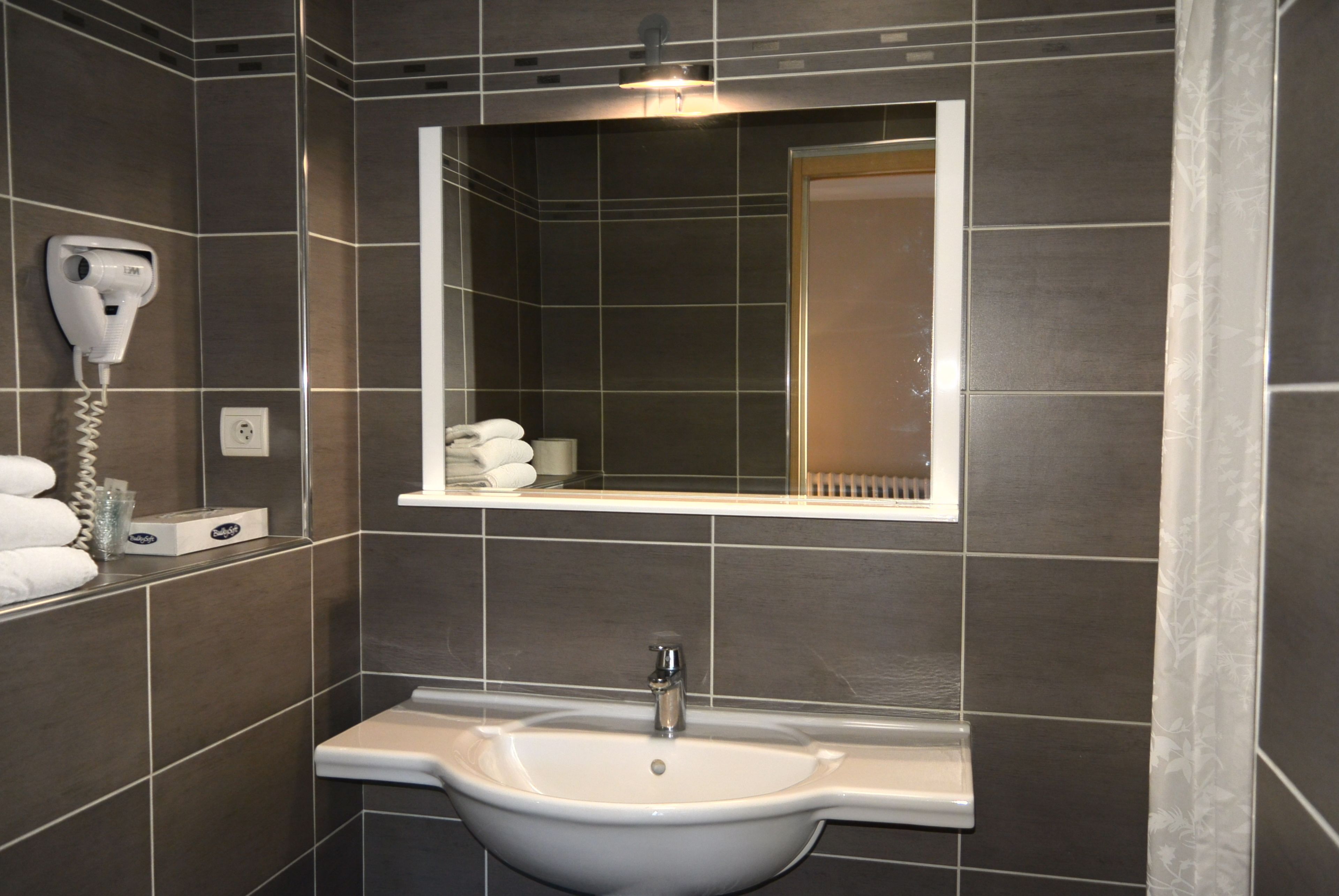 double room, river view | bathroom sink