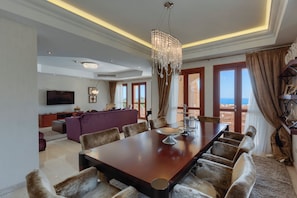 Exclusive Villa, 4 Bedrooms, Private Pool (Poseidon) | Dining room - Aphrodite Hills Rentals – The Mythos Collection Villas (Kouklia)