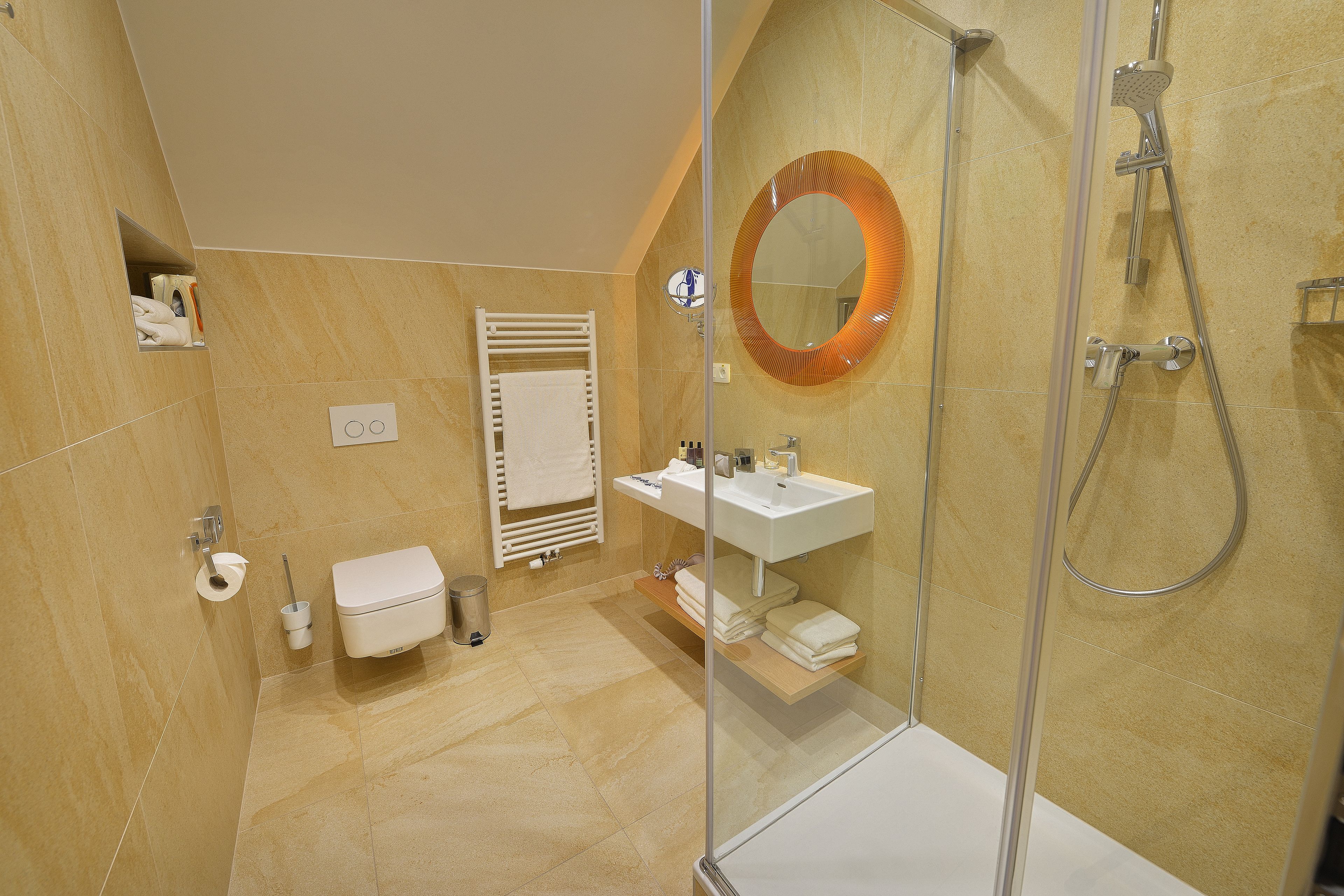 free toiletries, hair dryer, bathrobes, slippers