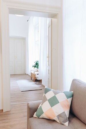 Comfort Apartment, 2 Bedrooms, Kitchenette | Premium bedding, minibar, individually decorated, desk - CHILL Apartments (Prague)