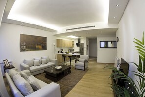 Apartment, 2 Bedrooms | Living area | Flat-screen TV, DVD player - Kantari Suites (Beirut)