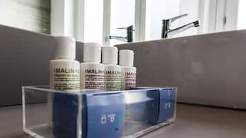 Shower, free toiletries, hair dryer, bidet