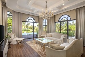 Villa, 4 Bedrooms, Private Pool, Ocean View | Living area | LCD TV - Vinpearl Cua Sot Resort, Affiliated by Meliá (Loc Ha)